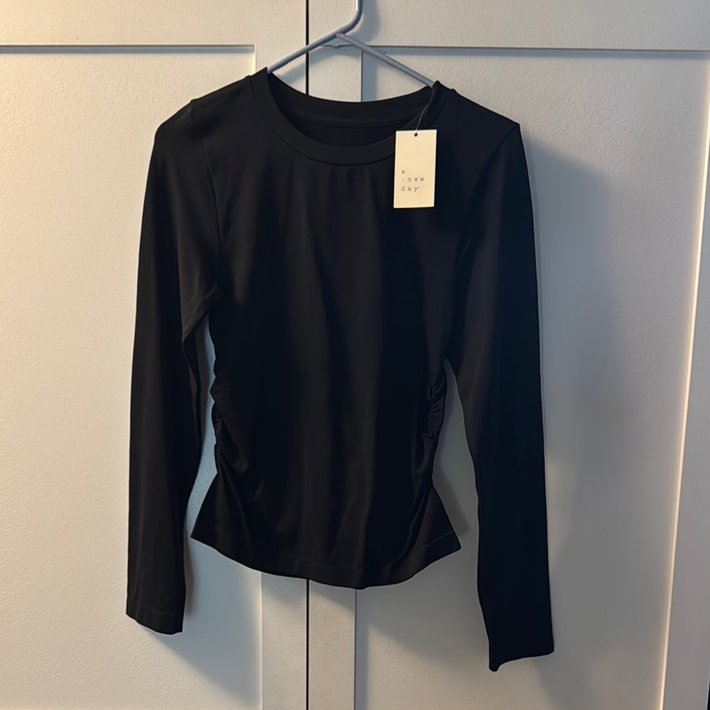 A New Day Black Fitted Long Sleeve Bodysuit